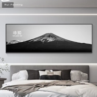Horloge murale électronique créative haut de gamme en aluminium doré Rizhao Jinshan avec lampe et peinture pour la décoration du salon et de la chambre