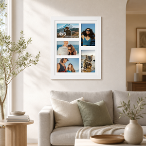 <span class=keywords><strong>Cornice</strong></span> Collage Multi-Foto in Legno Bianco <span class=keywords><strong>da</strong></span> <span class=keywords><strong>Parete</strong></span>, Decorazione per Galleria, <span class=keywords><strong>Cornice</strong></span> per Esposizione Foto di Famiglia - Product Image 6