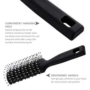 Peigne de coiffure ionique imperméable pour hommes, <span class=keywords><strong>brosse</strong></span> ovale en nylon avec manche en plastique, pour coiffures pompadour et chignons raides, idéal pour la maison - Product Image 4