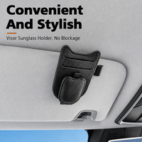 Support magnétique en cuir PU pour pare-soleil de voiture, porte-cartes et organisateur de lunettes, compatible avec tous les modèles de voitures - Vente en gros usine