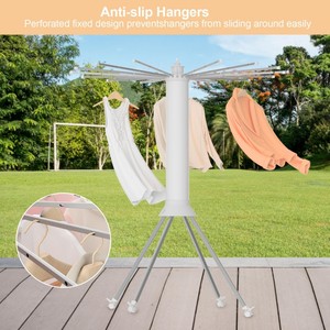Tendedero Metálico Plegable <span class=keywords><strong>de</strong></span> 4 <span class=keywords><strong>Patas</strong></span> para Exteriores, Soporte Plegable para Secar <span class=keywords><strong>Ropa</strong></span> <span class=keywords><strong>con</strong></span> Diseño Funcional <span class=keywords><strong>de</strong></span> Aleación <span class=keywords><strong>de</strong></span> Aluminio - Product Image 4