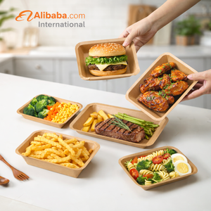 Barquettes et assiettes jetables en papier kraft de qualité alimentaire pour plats à emporter, idéales pour les traiteurs et événements, fabriquées en Chine - Product Image 2