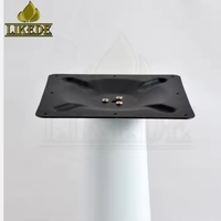 Socle de table rond luxueux à double colonne en fer blanc avec revêtement en poudre et piédestal brossé en acier inoxydable or rose