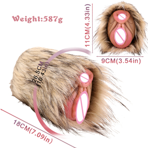 Masturbador abierto <span class=keywords><strong>de</strong></span> vagina <span class=keywords><strong>de</strong></span> silicona GEEBA para hombres, masturbador para hombres en forma <span class=keywords><strong>de</strong></span> vagina animal, juguete sexual <span class=keywords><strong>de</strong></span> burro masturbador peludo - Product Image 2