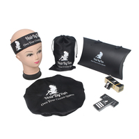 Boîte d'emballage en Satin pour perruques de cheveux, Logo personnalisé, nom de marque, Bonnets vierges et écharpe de bord