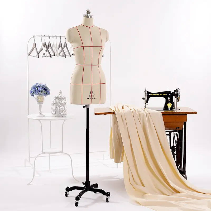 זול אופנה בובה חצי גוף נשי פיברגלס מתכוונן שמלת טופס חייטות mannequin