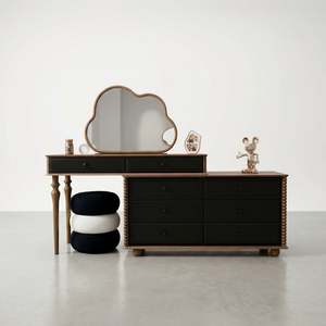 Modern Makeup <b>Vanity</b> <b>Table</b> with Lighted <b>Mirror</b> and Storage Drawers for Bedroom Furniture - Product Image 3