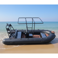 Bateaux pneumatiques de pêche RIB en aluminium de 17 pieds, 500, forme en V profond, PVC/Hypalon/Orca