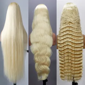 Pelucas de mezcla de cabello humano al por mayor 613 rubio miel solo donante pelo vietnamita 13x4 pelucas delanteras de encaje 250 densidad pelucas con cierre de encaje