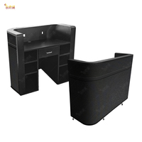 Cabine de DJ mobile, console, table, podium de danse, table portable, cabine d'exposition, cabine de DJ LED, pour magasin de détail, avec plateau incurvé