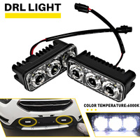 2x 3.5 pouces Feux de jour LED universels blancs pour voiture, feux de brouillard, accessoires
