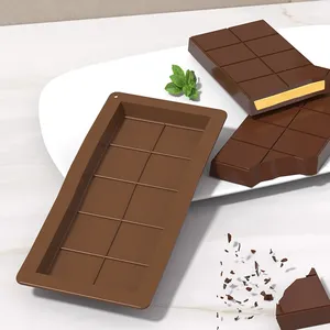 แม่พิมพ์ซิลิโคนรูปสี่เหลี่ยมผืนผ้า 10 ช่อง สำหรับทำขนมบิสกิต ขนมหวาน และเค้ก แบบไม่ติดกระทะ สำหรับทำขนมที่บ้าน - Product Image 1