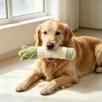 Jouet pour animaux de compagnie en peluche de coton super doux vert feuillage, avec logo personnalisé, marque OEM, fourniture en gros, cadeau promotionnel, certifié CE