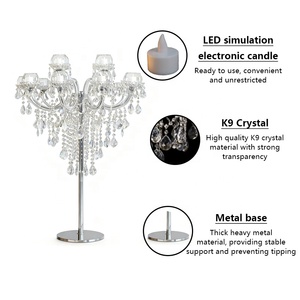 Lampada <span class=keywords><strong>da</strong></span> <span class=keywords><strong>Tavolo</strong></span> in Cristallo a 15 Teste Stile Europeo, Lussuosa Decorazione per Hotel, Camera <span class=keywords><strong>da</strong></span> Letto, Matrimoni, Soggiorno e Villa - Product Image 4