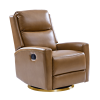 Fauteuil inclinable pivotant manuel en cuir antique de luxe moderne pour salon