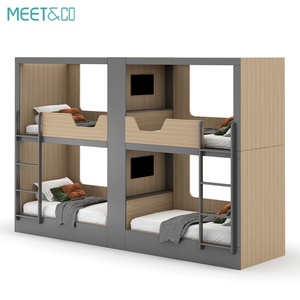 Cama litera tipo cápsula para 2-4 personas con privacidad y tobogán para dormitorio/hostal - Product Image 2