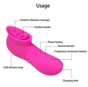 Potente Vibrador con Lengua Estimulante para Mujeres, Masajeador de Clítoris, Dildo, Estimulador de Clítoris, Juguetes Sexuales para Mujer - Product Image 2