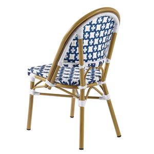 Chaises <span class=keywords><strong>de</strong></span> Bistro Modernes Parisiennes Blanches et Bleues, en Rotin et Aluminium, pour Restaurant, Jardin, Extérieur et Café - Product Image 4