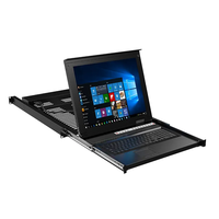Commutateur KVM LCD 17 pouces 16 ports VGA + 16 câbles, MT-VIKI 1U 16x1 Commutateur KVM LCD en rack avec tiroir de console