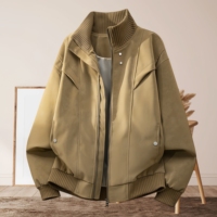 Veste en cuir pour homme, veste polyvalente d'extérieur, col montant, cuir rétro haut de gamme, veste de moto rétro, veste en PU pour homme