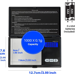 Balance de poche numérique pour bijoux, 100g, 500g, 0,1g, 0,01g, balance de laboratoire, petite balance de poche numérique - Product Image 5
