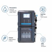 Armoire de surveillance en ligne entièrement modulaire MS6100 équipée d'un électrode de chlore libre CL17, d'un électrode de pH, d'un capteur de turbidité et d'un capteur de température pour la surveillance de l'eau.