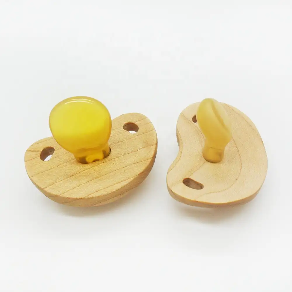 Pacifier 100% Natural Rubber Pacifier Dummies Baby Pacifier Maple Wooden Latex Nipple Pacifier
