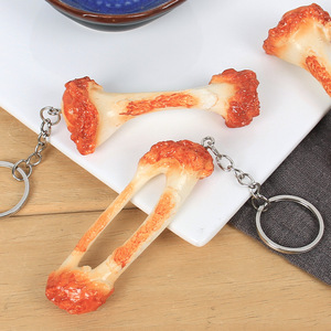 Modèles simulés d'os de cuisse et d'aile de poulet, porte-clés créatifs, originaux et amusants, breloques pour sacs à dos et ornements pour cartables. - Product Image 1