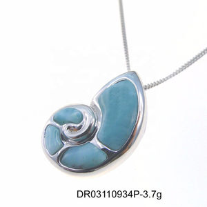 Vente flash Bijoux style vie marine, pendentif en larimar bleu, pendentif en argent 925 pour femme - Product Image 3