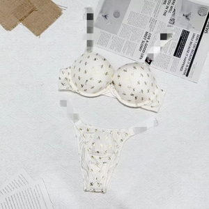 Ensemble de soutien-gorge en satin sexy pour femmes, 2 pièces, respirant, écologique, broderie, maille transparente, lingerie pour femmes matures - Product Image 5
