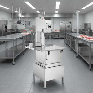 Sierra de cinta comercial para carne de 2200W, máquina vertical de aserrado de huesos de acero inoxidable, 6 cuchillas, modelo de corte 24.4 x 20.5 - Product Image 2