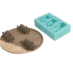Sleeping Puppy Fondant Silicone Mold 3-Piece Dog Shape Baking Cake And Milk Jelly Mold DIY Cartoon Animal Sculpting Mold - Product Image 5