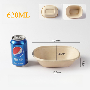 Kotak Kertas Kraft Ramah Lingkungan dari Bahan Daur Ulang untuk Kemasan Salad, Buah, Sushi, dan Makanan Bawa Pulang, Dilengkapi Tutup, Kapasitas 620ml 770ml, dari Pemasok Cina - Product Image 1