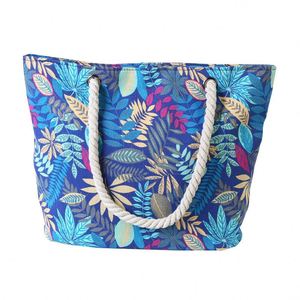 Sac de plage en toile de coton robuste avec poignée en corde, impression numérique personnalisée OEM ODM - Product Image 1