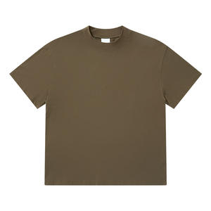 T-shirt vierge 100 % coton de haute qualité, coupe oversize, style streetwear, grammage lourd, col montant unisexe, personnalisable par sérigraphie pour homme - Product Image 5