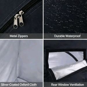 Abri Mural Suspendu <span class=keywords><strong>en</strong></span> Dôme pour 3 Vélos et 2 Motos, <span class=keywords><strong>en</strong></span> Fibre de Verre, 3000mm, Imperméable, Anti-Poussière, Quatre Saisons, Simple Couche - Product Image 2