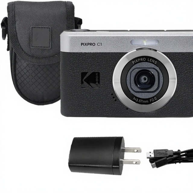 Kodak PIXPRO C1 13MP Compact Point Shoot 2.8" 180 Flip LCD 26mm Wide-Angle Lens 4X Zoom 1080P Full HD Displacement Image