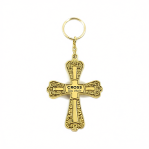 Portachiavi Vintage a Croce in Lega Metallica Personalizzabile con Logo Inciso o Stampato, Regalo Souvenir - Product Image 1