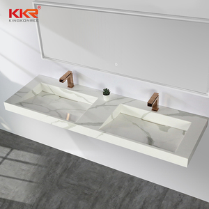 Solid Surface Bathroom Vanities US Hot-sale Bathroom Vanity Basin <strong>Artificial</strong> Stone Wall hang Sink Bathroom <strong>Marble</strong> <strong>Texture</strong> - Product Image 1