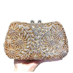 <strong>Metal</strong> Diamond Bling Glitter Rhinestone Bag Wedding Evening Purses Trending Women Gold Crystal Party Clutch Purse - Product Image 4