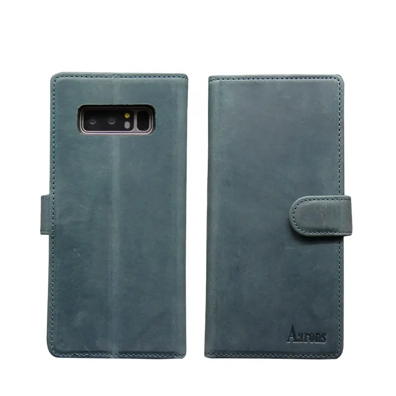 High quality design product magnetic wallet genuine luxury leather flip phone case for Samsung Galaxy Note 8