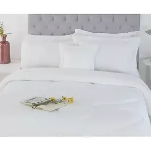 Parure de lit Liza blanche 1,8 m en coton avec housse de couette, draps et volants, pour toutes les saisons, usage domestique - Product Image 4