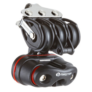 Poulie triple Master 22 mm de diamètre de roue, 6 mm de diamètre de câble, avec serre-câble, pour la rénovation et l'amélioration des voiliers, en acier inoxydable - Product Image 1