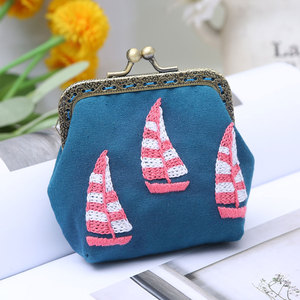 Yellow Flower <b>Embroidery</b> Starter <b>Kit</b> <b>for</b> Girls DIY Coin Purse with Basic Sewing & Weaving Tools <b>for</b> <b>Beginners</b> - Product Image 4