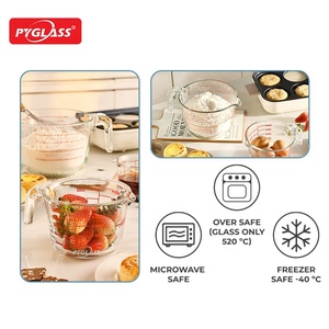 Klarglas-Maßbecher-Set, für Küchenwerkzeug hitzebeständiges Glasgeschirr-Maßbecher zum Backen und Kochen - Product Image 5