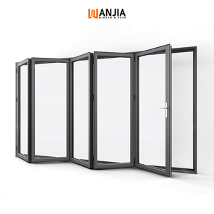 WANJIA Diseño contemporáneo Exterior Balcón <span class=keywords><strong>Puerta</strong></span> de vidrio Insonorizado Vidrio Bi-Fold <span class=keywords><strong>Puerta</strong></span> de patio Puertas plegables de aluminio - Product Image 3