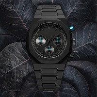 Montre-bracelet multifonction chronographe VD53 à mouvement à quartz, cadran couleur arabe personnalisé, en polycarbonate mat huilé pour homme