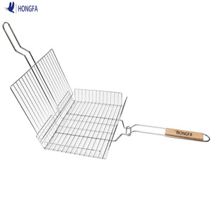 HONGFA BBQ Grill Basket Medium Sized Electroplated Wire Portable Grilling Tool - Product Image 2