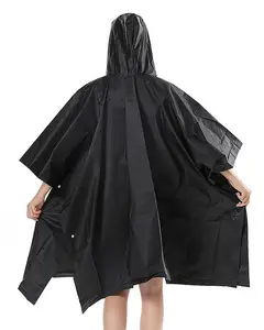 Waterproof Custom Logo Waterproof EVA Raincoat Black Rain Poncho For Promotion Gift