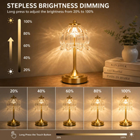 Lampe de table sans fil en verre vintage, 5200 mAh rechargeable, 3 couleurs, intensité réglable, lumière LED tactile pour hôtel, restaurant, décoration de la maison